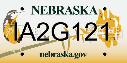 IA2G121 Nebraska License Plate