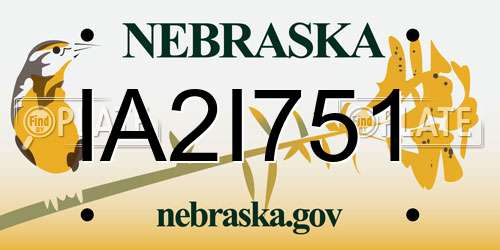 IA2I751 Nebraska License Plate