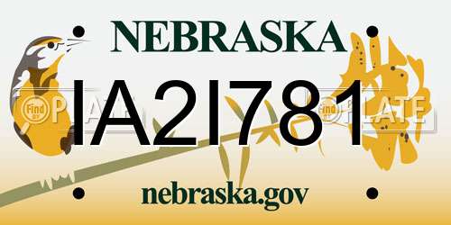 IA2I781 Nebraska License Plate