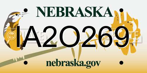 IA2O269 Nebraska License Plate