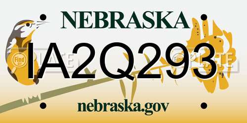 IA2Q293 Nebraska License Plate