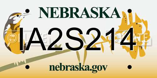 IA2S214 Nebraska License Plate