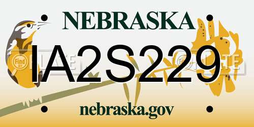 IA2S229 Nebraska License Plate