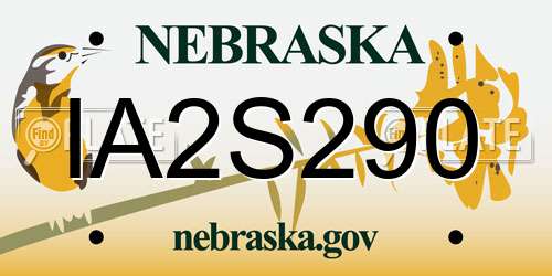 IA2S290 Nebraska License Plate