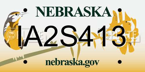 IA2S413 Nebraska License Plate
