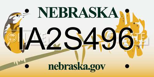 IA2S496 Nebraska License Plate