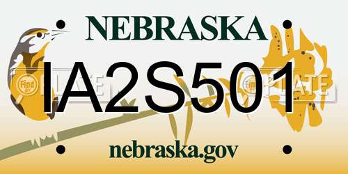 IA2S501 Nebraska License Plate