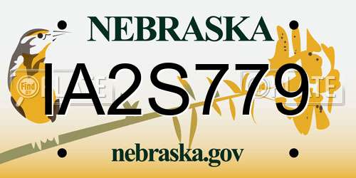IA2S779 Nebraska License Plate