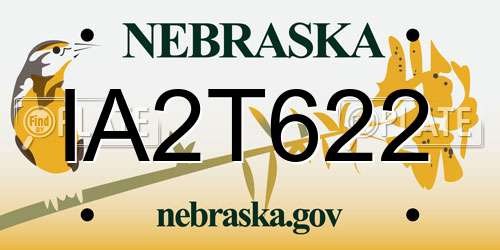 IA2T622 Nebraska License Plate