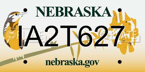 IA2T627 Nebraska License Plate