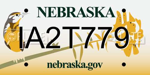 IA2T779 Nebraska License Plate