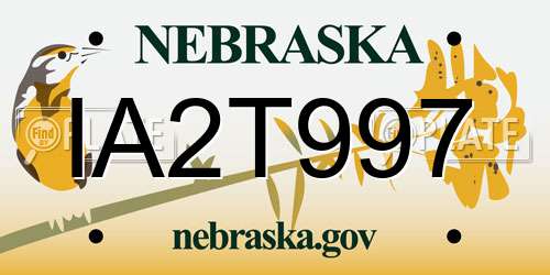 IA2T997 Nebraska License Plate