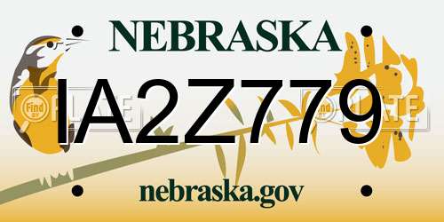 IA2Z779 Nebraska License Plate
