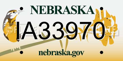 IA33970 Nebraska License Plate