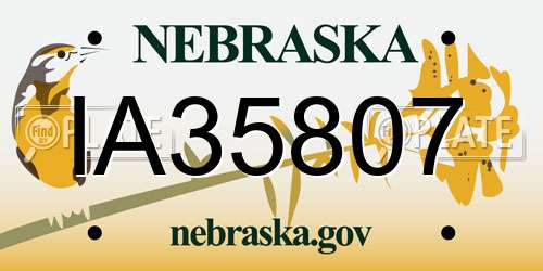IA35807 Nebraska License Plate