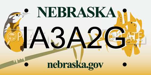 IA3A2G Nebraska License Plate