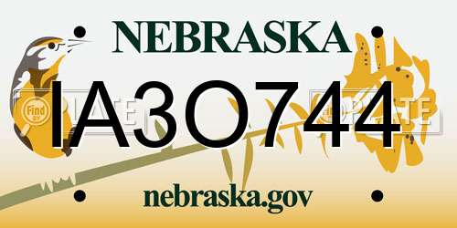 IA3O744 Nebraska License Plate