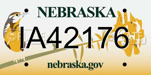 IA42176 Nebraska License Plate