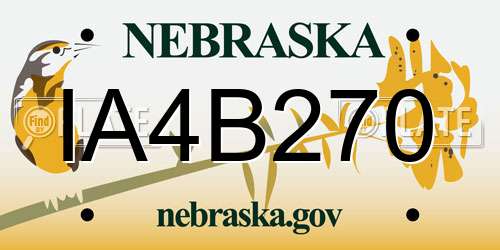 IA4B270 Nebraska License Plate