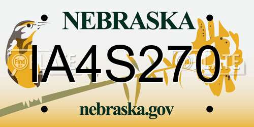 IA4S270 Nebraska License Plate