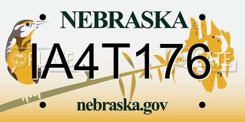 IA4T176 Nebraska License Plate