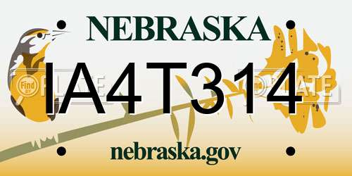 IA4T314 Nebraska License Plate