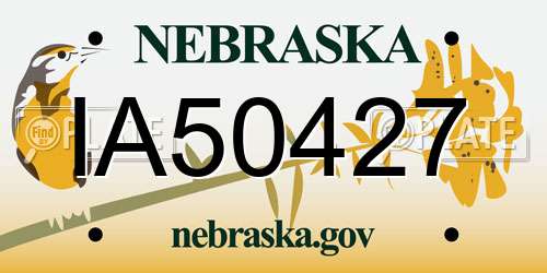 IA50427 Nebraska License Plate