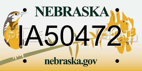 IA50472 Nebraska License Plate