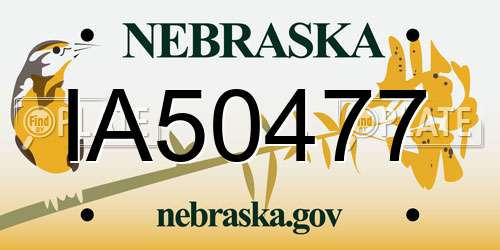 IA50477 Nebraska License Plate