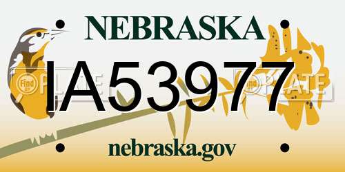 IA53977 Nebraska License Plate
