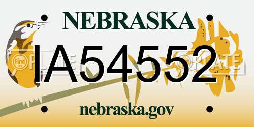 IA54552 Nebraska License Plate