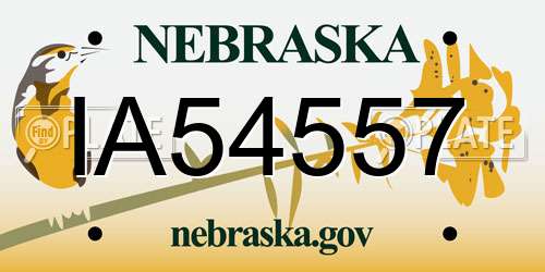 IA54557 Nebraska License Plate