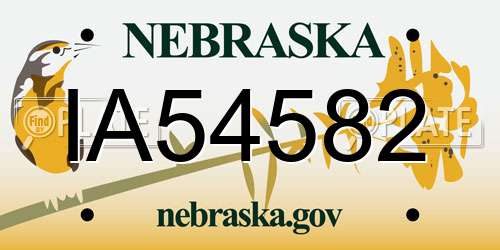 IA54582 Nebraska License Plate