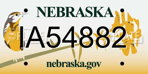 IA54882 Nebraska License Plate