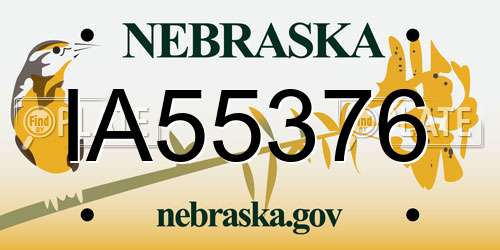 IA55376 Nebraska License Plate