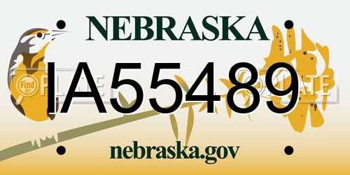 IA55489 Nebraska License Plate