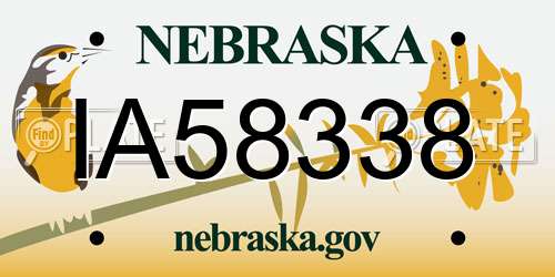 IA58338 Nebraska License Plate