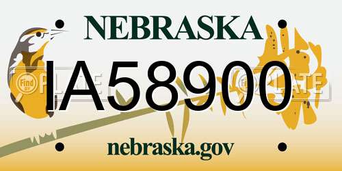 IA58900 Nebraska License Plate