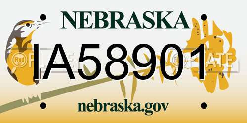 IA58901 Nebraska License Plate