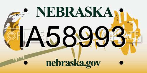 IA58993 Nebraska License Plate