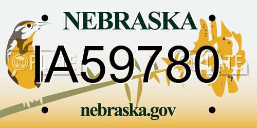 IA59780 Nebraska License Plate