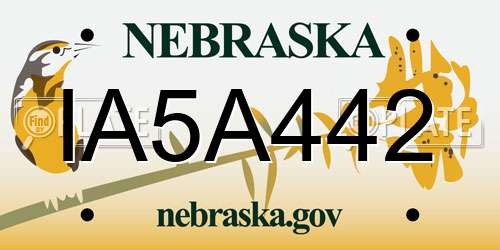 IA5A442 Nebraska License Plate