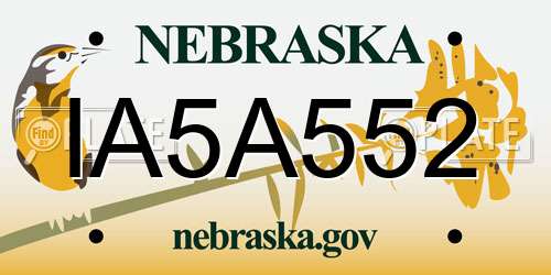 IA5A552 Nebraska License Plate
