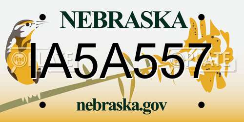 IA5A557 Nebraska License Plate