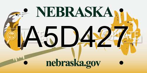 IA5D427 Nebraska License Plate