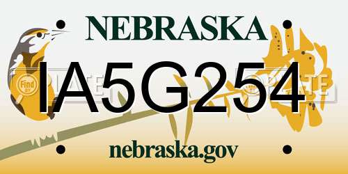 IA5G254 Nebraska License Plate