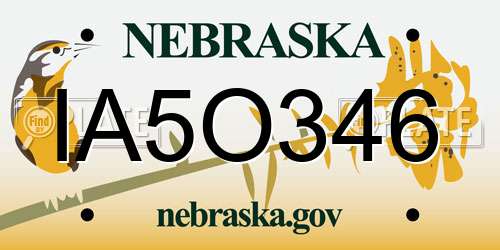 IA5O346 Nebraska License Plate