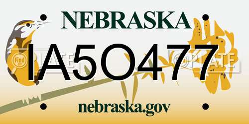IA5O477 Nebraska License Plate