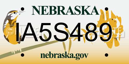 IA5S489 Nebraska License Plate