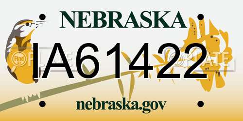 IA61422 Nebraska License Plate